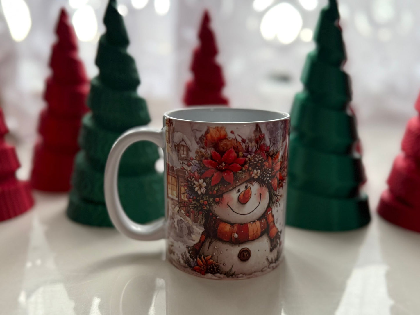 Snowman Christmas Mug – Cozy Winter Holiday Ceramic Cup (350ml)