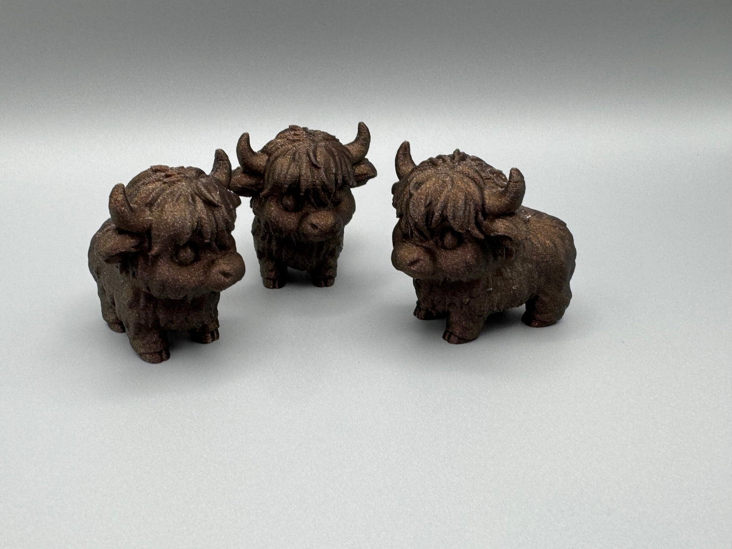 Cute Highland Cow Mini Figures – 3D Printed (Set of 3)