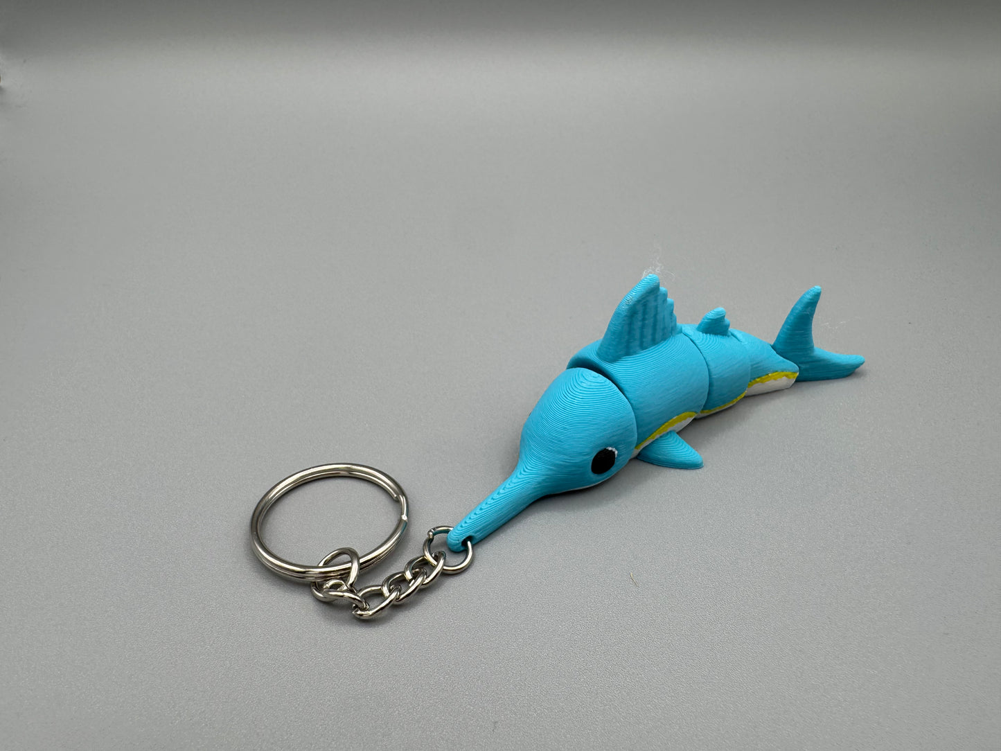 3D Printed Swordfish Keychain – Sleek & Articulated Design