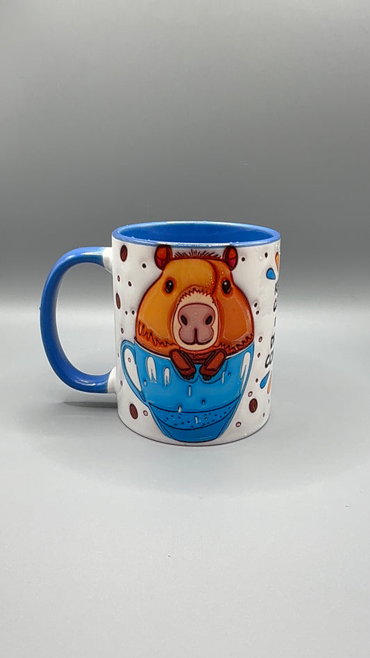 Ceramic Mug – Cute Bear in Blue Cup Design