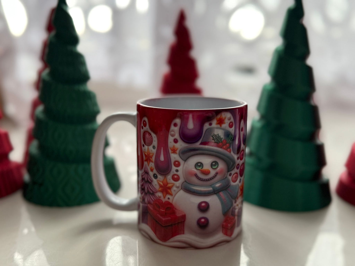 Vibrant Snowman Christmas Mug – Colourful Holiday Ceramic Cup (350ml)