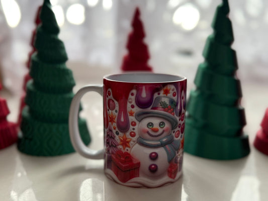 Vibrant Snowman Christmas Mug – Colourful Holiday Ceramic Cup (350ml)