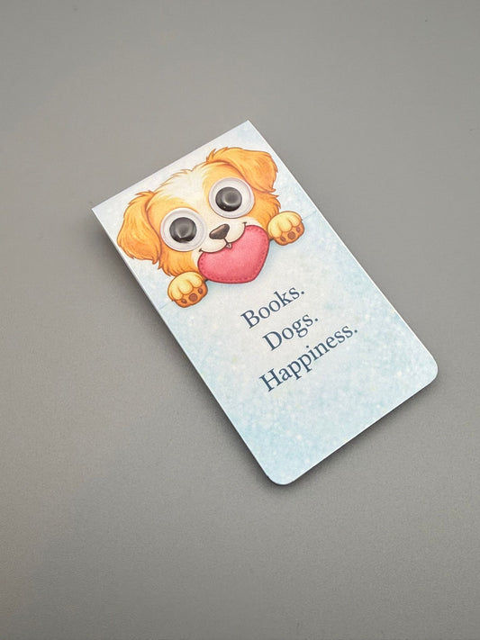 Magnetic Bookmark – “Books. Dogs. Happiness.”
